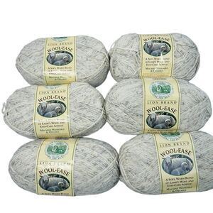 Lion Brand Yarn Wool Ease Wheat 402 Lot of 6 Skeins 3 oz Each